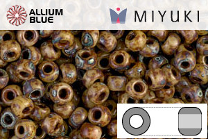 MIYUKI Round Rocailles Seed Beads (RR8-4517) 8/0 Large - Opaque Brown Picasso - 關閉視窗 >> 可點擊圖片