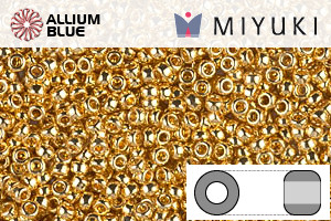 MIYUKI Round Rocailles Seed Beads (RR15-0191) 15/0 Extra Small - 24kt Gold Plated - Haga Click en la Imagen para Cerrar