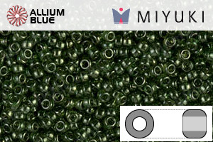 MIYUKI丸シードビーズ (RR15-0306) 15/0 丸特小ビーズ - グリーンゴールドラスター - ウインドウを閉じる
