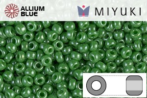 MIYUKI Round Rocailles Seed Beads (RR15-0431) 15/0 Extra Small - Opaque Jade Green Luster - 關閉視窗 >> 可點擊圖片