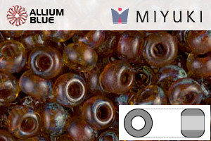 MIYUKI Round Rocailles Seed Beads (RR6-4501) 6/0 Extra Large - Transparent Light Topaz Picasso - 關閉視窗 >> 可點擊圖片