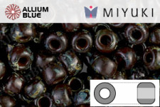 MIYUKI Round Rocailles Seed Beads (RR6-4504) 6/0 Extra Large - Transparent Ruby Picasso