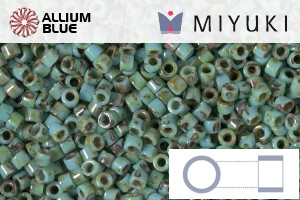 MIYUKI Delica® Seed Beads (DB2264) 11/0 Round - Opaque Turquoise Blue Picasso - Haga Click en la Imagen para Cerrar
