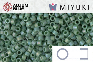 MIYUKI Delica® Seed Beads (DB2311) 11/0 Round - Matte Opaque Glazed Turtle Green AB - Click Image to Close
