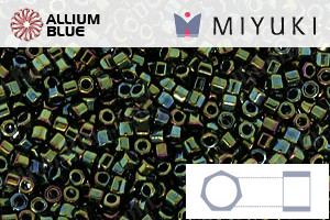 MIYUKI Delica® Seed Beads (DBC0003) 11/0 Hex Cut - Metallic Forest Green Iris - Click Image to Close