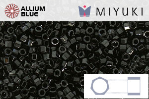 MIYUKI Delica® Seed Beads (DBC0010) 11/0 Hex Cut - Black - 關閉視窗 >> 可點擊圖片