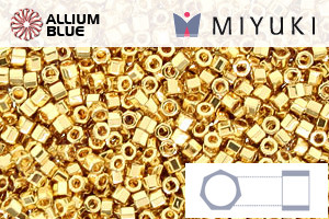 MIYUKI Delica® Seed Beads (DBC0031) 11/0 Hex Cut - 24kt Gold Plated