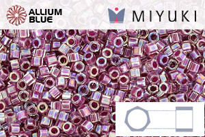 MIYUKI Delica® Seed Beads (DBC0056) 11/0 Hex Cut - Raspberry Lined Crystal AB