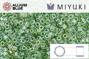 MIYUKI Delica® Seed Beads (DBC0060) 11/0 Hex Cut - Lime Lined Crystal AB - 關閉視窗 >> 可點擊圖片