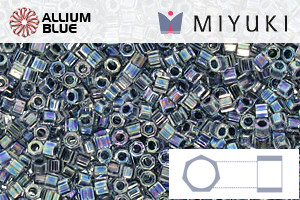MIYUKI Delica® Seed Beads (DBC0085) 11/0 Hex Cut - Blue Lined Aqua AB - 關閉視窗 >> 可點擊圖片