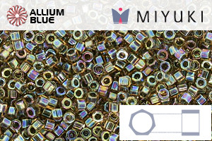 MIYUKI Delica® Seed Beads (DBC0089) 11/0 Hex Cut - Blue Lined Light Topaz AB - 關閉視窗 >> 可點擊圖片