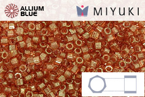 MIYUKI Delica® Seed Beads (DBC0121) 11/0 Hex Cut - Apricot Topaz Gold Luster