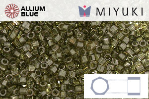 MIYUKI Delica® Seed Beads (DBC0123) 11/0 Hex Cut - Transparent Smoky Olive Luster