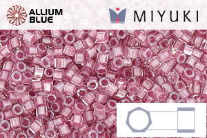 MIYUKI Delica® Seed Beads (DBC0902) 11/0 Hex Cut - Sparkling Peony Pink Lined Crystal - Haga Click en la Imagen para Cerrar