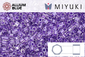 MIYUKI Delica® Seed Beads (DBC0906) 11/0 Hex Cut - Sparkling Purple Lined Crystal