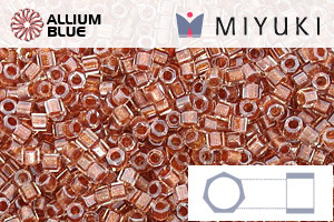 MIYUKI Delica® Seed Beads (DBC0915) 11/0 Hex Cut - Sparkling Ginger Lined Crystal - 關閉視窗 >> 可點擊圖片