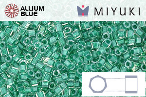 MIYUKI Delica® Seed Beads (DBC0918) 11/0 Hex Cut - Sparkling Dark Aqua Green Lined Crystal - Haga Click en la Imagen para Cerrar