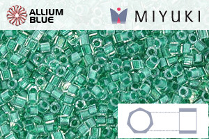 MIYUKI Delica® Seed Beads (DBC0918) 11/0 Hex Cut - Sparkling Dark Aqua Green Lined Crystal - 关闭视窗 >> 可点击图片