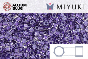 MIYUKI Delica® Seed Beads (DBC0923) 11/0 Hex Cut - Sparkling Amethyst Lined Crystal - 關閉視窗 >> 可點擊圖片