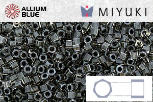 MIYUKI Delica® Seed Beads (DBC0925) 11/0 Hex Cut - Sparkling Charcoal Lined Crystal