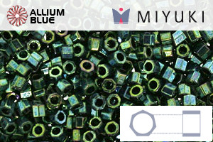 MIYUKI Delica® Seed Beads (DBMC0027) 10/0 Hex Cut Medium - Metallic Dark Green Iris - Click Image to Close