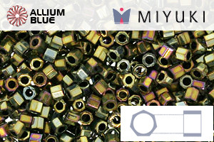 MIYUKI Delica® Seed Beads (DBMC0029) 10/0 Hex Cut Medium - Metallic Purple Gold Iris