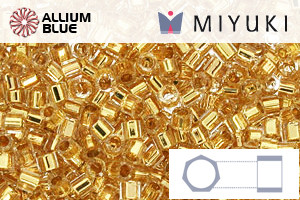 MIYUKI Delica® Seed Beads (DBMC0033) 10/0 Hex Cut Medium - 24kt Gold Lined Crystal - 關閉視窗 >> 可點擊圖片