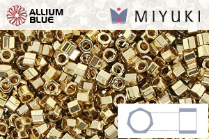 MIYUKI Delica® Seed Beads (DBMC0034) 10/0 Hex Cut Medium - 24kt Gold Light Plated - 关闭视窗 >> 可点击图片