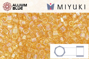 MIYUKI Delica® Seed Beads (DBMC0100) 10/0 Hex Cut Medium - Transparent Light Topaz AB - 關閉視窗 >> 可點擊圖片