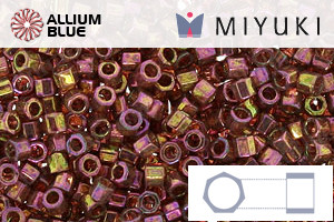 MIYUKI Delica® Seed Beads (DBMC0103) 10/0 Hex Cut Medium - Dark Topaz Rainbow Gold Luster - Click Image to Close