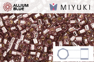 MIYUKI Delica® Seed Beads (DBMC0146) 10/0 Hex Cut Medium - Silver Lined Smoky Amethyst - 關閉視窗 >> 可點擊圖片