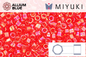 MIYUKI Delica® Seed Beads (DBMC0172) 10/0 Hex Cut Medium - Transparent Red AB - Haga Click en la Imagen para Cerrar