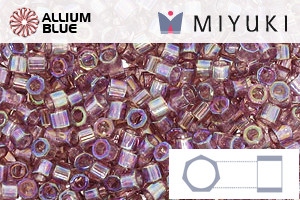 MIYUKI Delica® Seed Beads (DBMC0173) 10/0 Hex Cut Medium - Transparent Smoky Amethyst AB