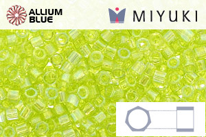 MIYUKI Delica® Seed Beads (DBMC0174) 10/0 Hex Cut Medium - Transparent Chartreuse AB - Click Image to Close