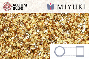 MIYUKI Delica® Seed Beads (DBSC0031) 15/0 Hex Cut Small - 24kt Gold Plated - 關閉視窗 >> 可點擊圖片