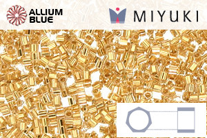 MIYUKI Delica® Seed Beads (DBSC0033) 15/0 Hex Cut Small - 24kt Gold Lined Crystal - 關閉視窗 >> 可點擊圖片