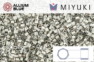 MIYUKI Delica® Seed Beads (DBSC0038) 15/0 Hex Cut Small - Palladium Plated - Click Image to Close