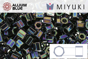MIYUKI Delica® Seed Beads (DBLC0005) 8/0 Hex Cut Large - Metallic Variegated Blue Iris - Click Image to Close