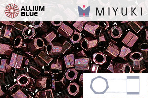 MIYUKI Delica® Seed Beads (DBLC0012) 8/0 Hex Cut Large - Metallic Dark Raspberry - 關閉視窗 >> 可點擊圖片