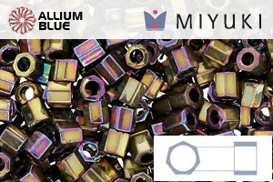 MIYUKI Delica® Seed Beads (DBLC0029) 8/0 Hex Cut Large - Metallic Purple Gold Iris - Click Image to Close