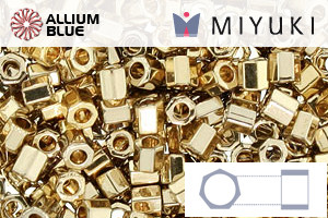 MIYUKI Delica® Seed Beads (DBLC0034) 8/0 Hex Cut Large - 24kt Gold Light Plated - 關閉視窗 >> 可點擊圖片