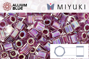 MIYUKI Delica® Seed Beads (DBLC0056) 8/0 Hex Cut Large - Raspberry Lined Crystal AB - Haga Click en la Imagen para Cerrar