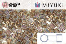 MIYUKI Delica® Seed Beads (DBLC0064) 8/0 Hex Cut Large - Taupe Lined Crystal AB