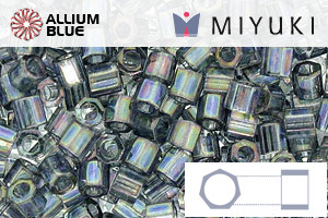 MIYUKI Delica® Seed Beads (DBLC0111) 8/0 Hex Cut Large - Transparent Blue Gray Rainbow Gold Luster - 关闭视窗 >> 可点击图片