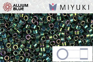 MIYUKI Delica® Seed Beads (DB0027) 11/0 Round - Metallic Dark Green Iris - Haga Click en la Imagen para Cerrar