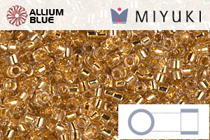 MIYUKI Delica® Seed Beads (DB0033) 11/0 Round - 24kt Gold Lined Crystal - Click Image to Close