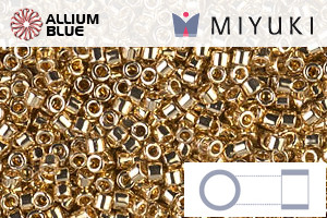 MIYUKI Delica® Seed Beads (DB0034) 11/0 Round - 24kt Gold Light Plated - 關閉視窗 >> 可點擊圖片