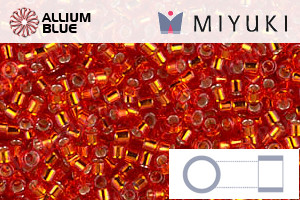 MIYUKI Delica® Seed Beads (DB0043) 11/0 Round - Silver Lined Flame Red - Click Image to Close
