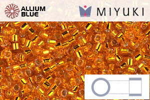 MIYUKI Delica® Seed Beads (DB0045) 11/0 Round - Silver Lined Orange