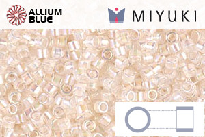 MIYUKI Delica® Seed Beads (DB0052) 11/0 Round - Pale Peach Lined Crystal AB - Click Image to Close